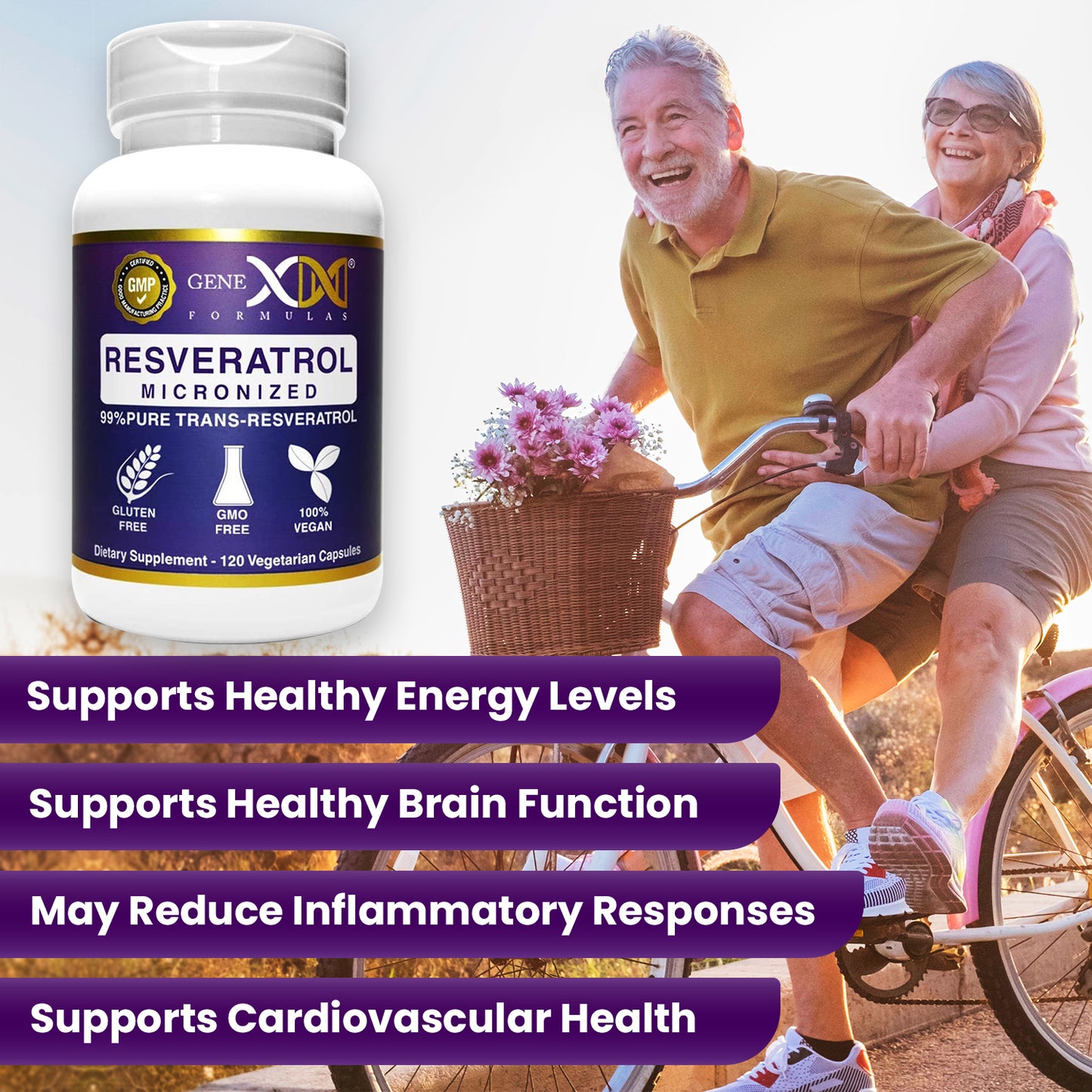 Resveratrol 99% Pure Micronized Trans-Resveratrol Capsules 1000mg (120 Capsules)