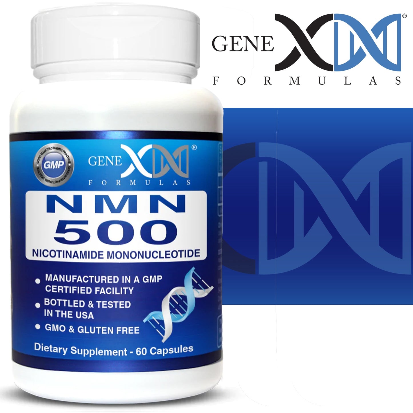 Genex Formulas NMN 500mg Nicotinamide Mononucleotide Supplement (60 Capsules)