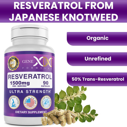 Trans-Resveratrol with BioPerine® 1500mg (90 Capsules)