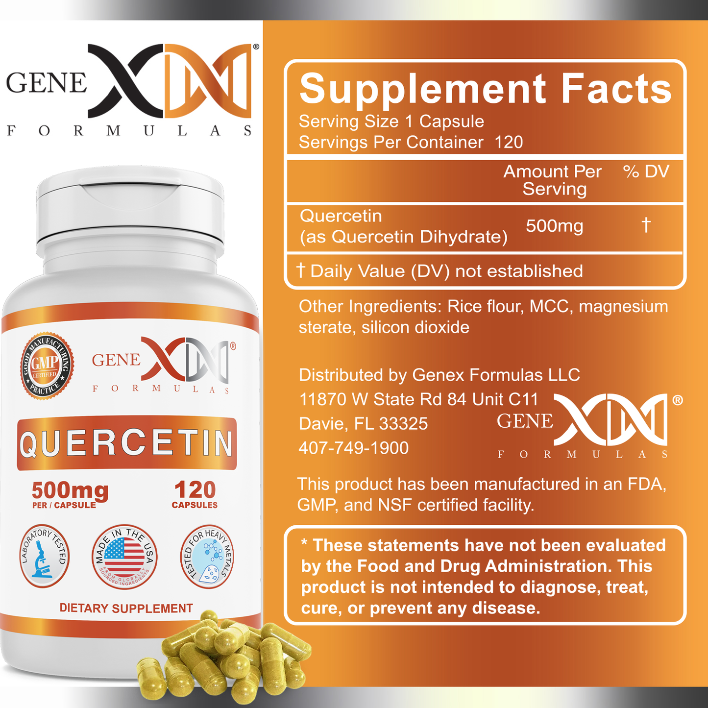 Genex Quercetin 500mg (120 capsules)