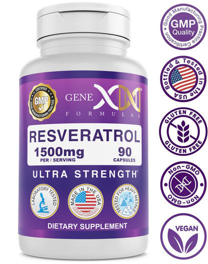 Trans-Resveratrol with BioPerine® 1500mg (90 Capsules)