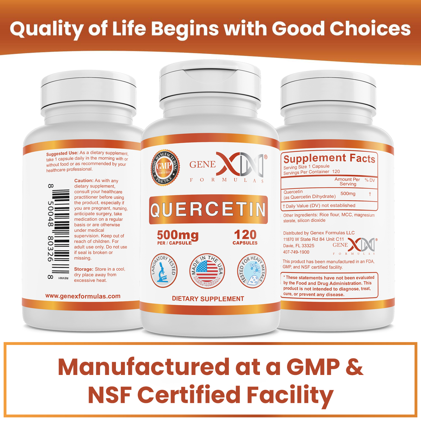 Genex Quercetin 500mg (120 capsules)