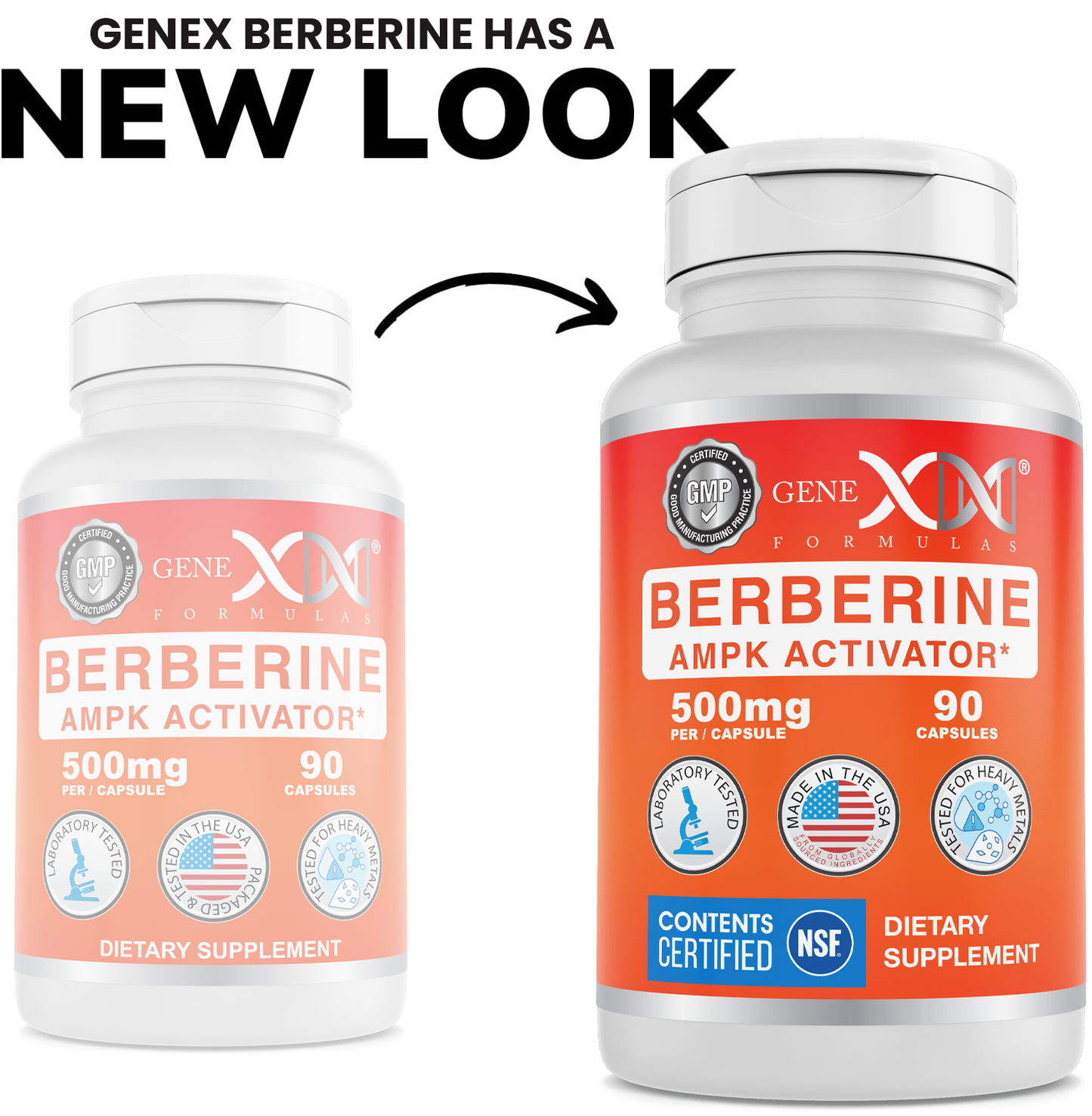 Genex Berberine HCl 500mg NSF Contents Certified (90 Capsules)