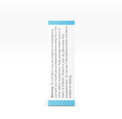 Warning: Do not take if you are pregnant or breastfeeding. Consult your healthcare professional before using this or any other dietary supplement. Keep the package closed and out of reach of children. Store in a cool, dry place away from excessive heat. Do not use if the individual blister unit seal is broken or missing. 