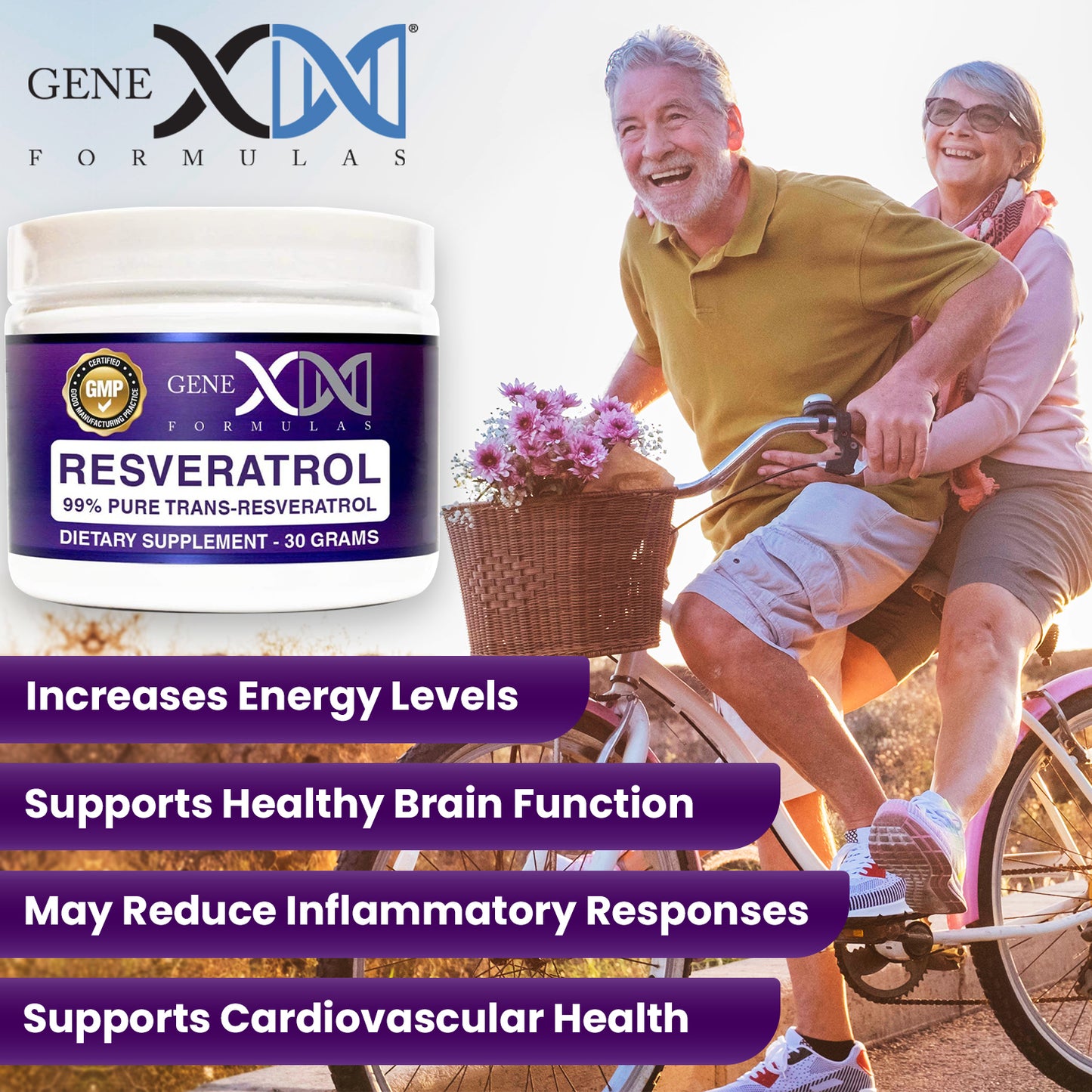 Genex 99% Pure Micronized Trans-Resveratrol Powder 1000mg (30 Gram Tub)