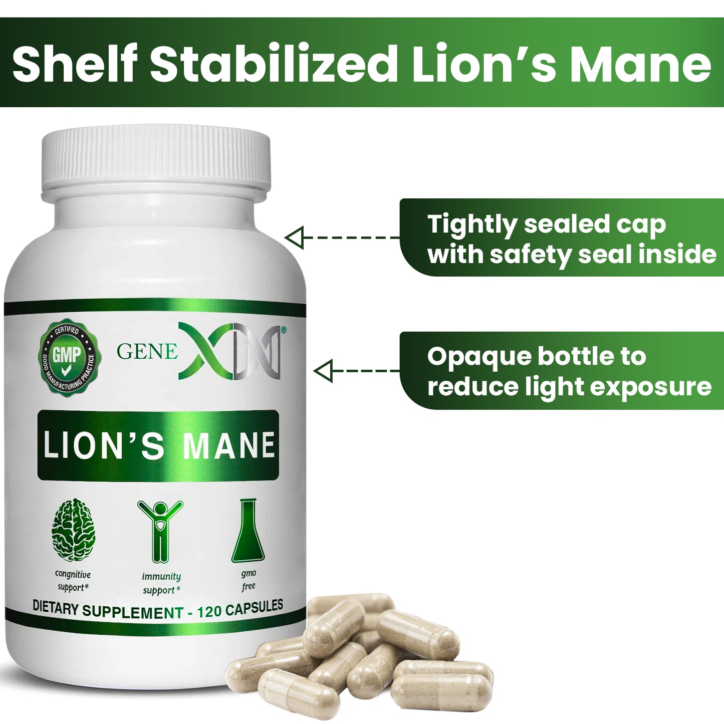 Genex Lion's Mane 1000mg (120 Capsules)