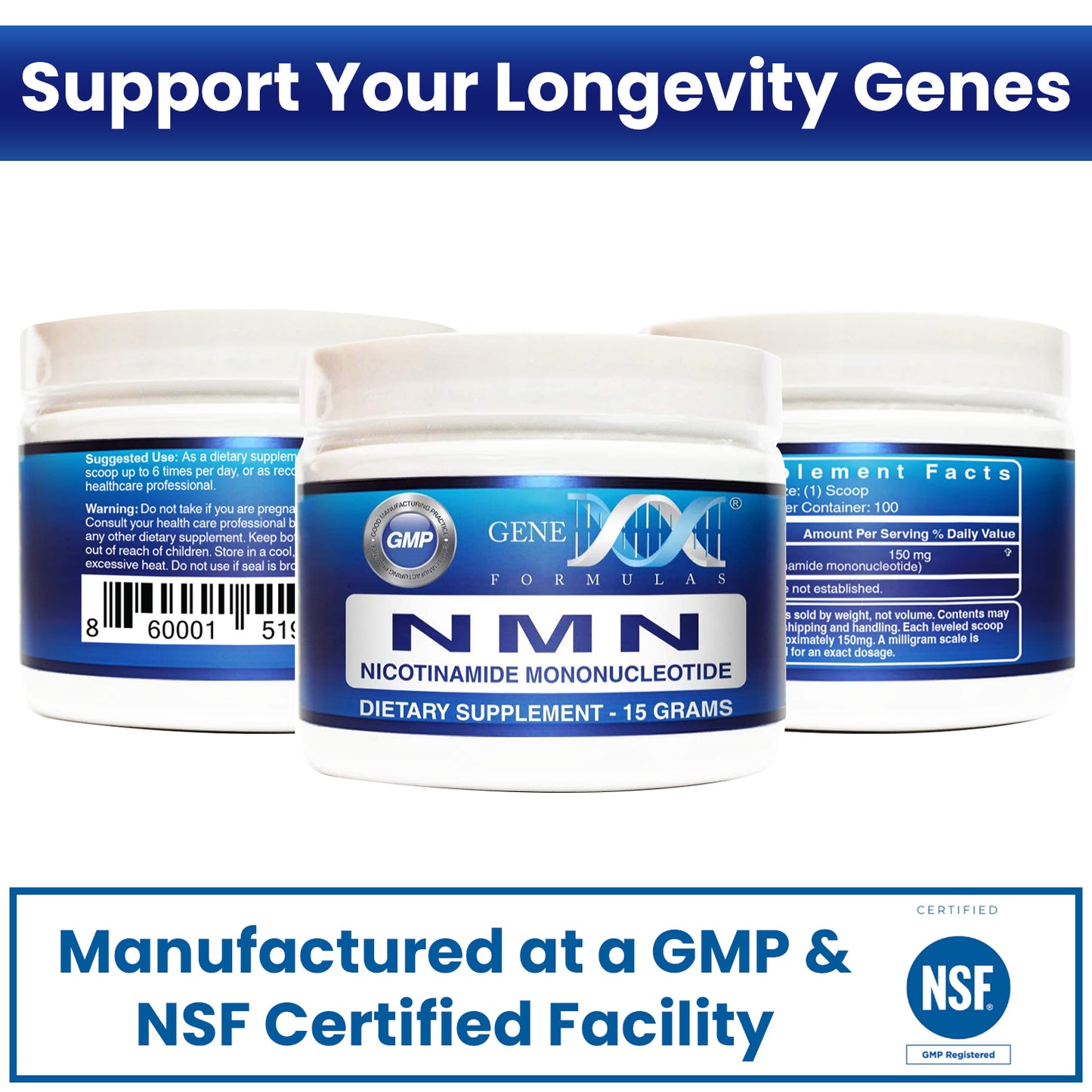 NMN Nicotinamide Mononucleotide Powder 15G (3 Pack)