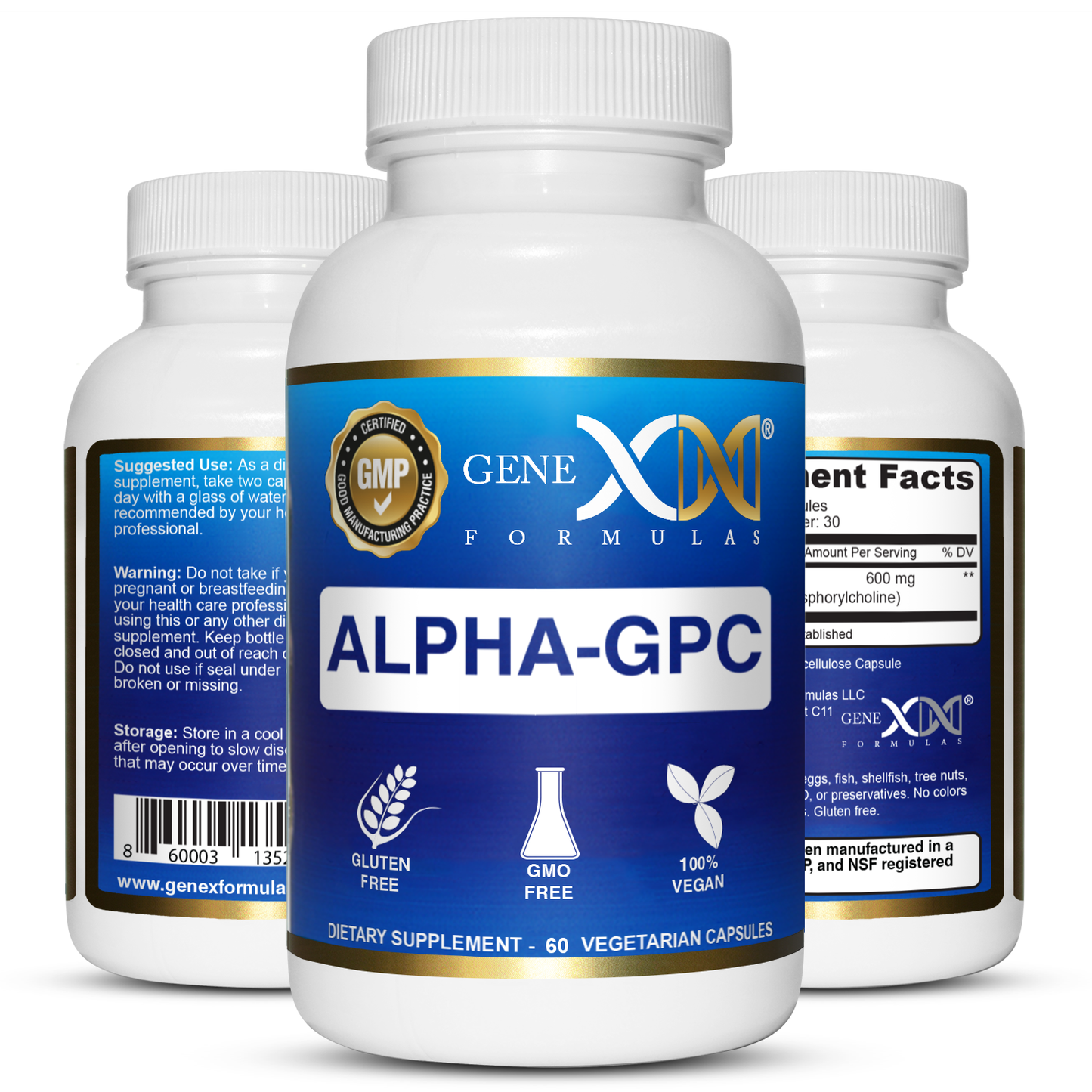 Genex Alpha GPC 600mg (60 Capsules)